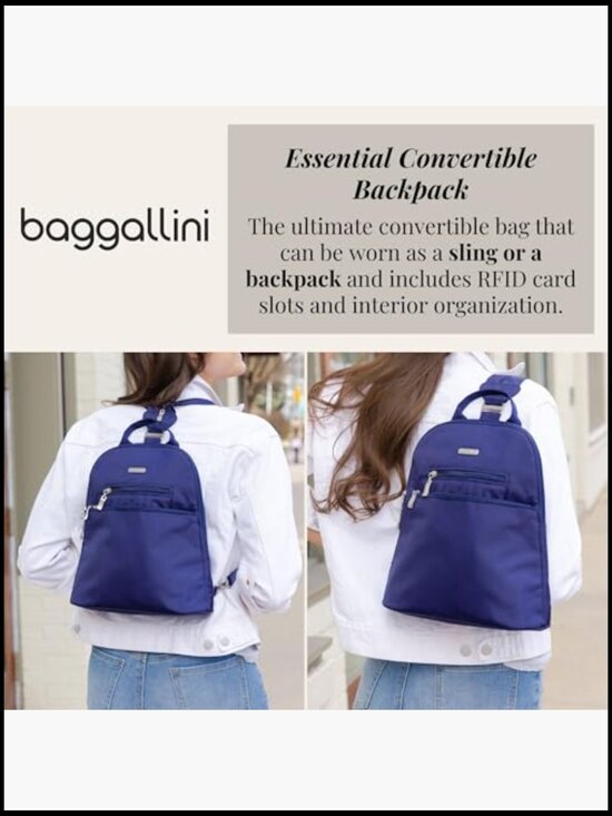 Mini Backpack Purse Convertible Sling Bag Built-in RFID Card Holder Adjustable main image 4